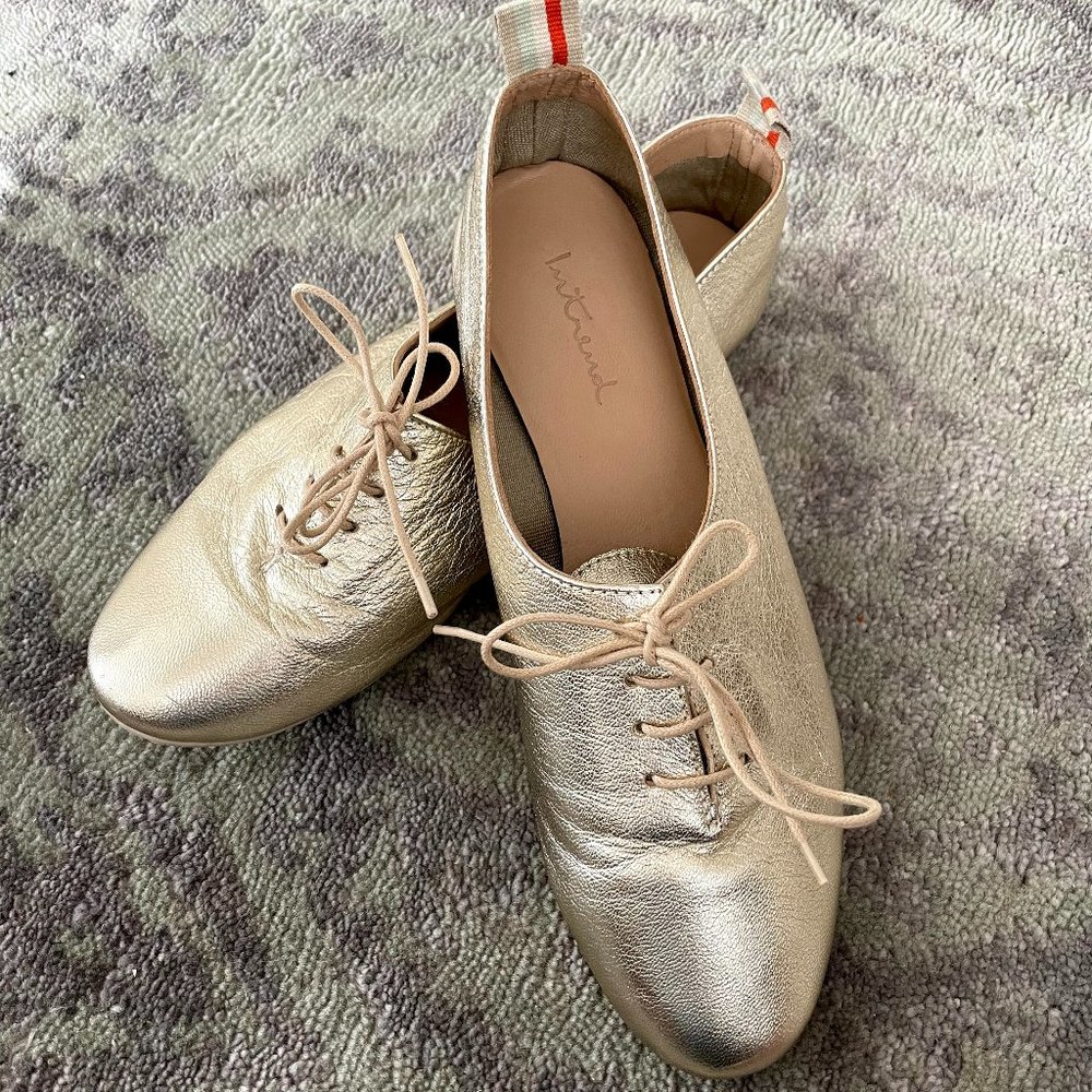 Intrend Leather Gold Ballet Flats US7.5